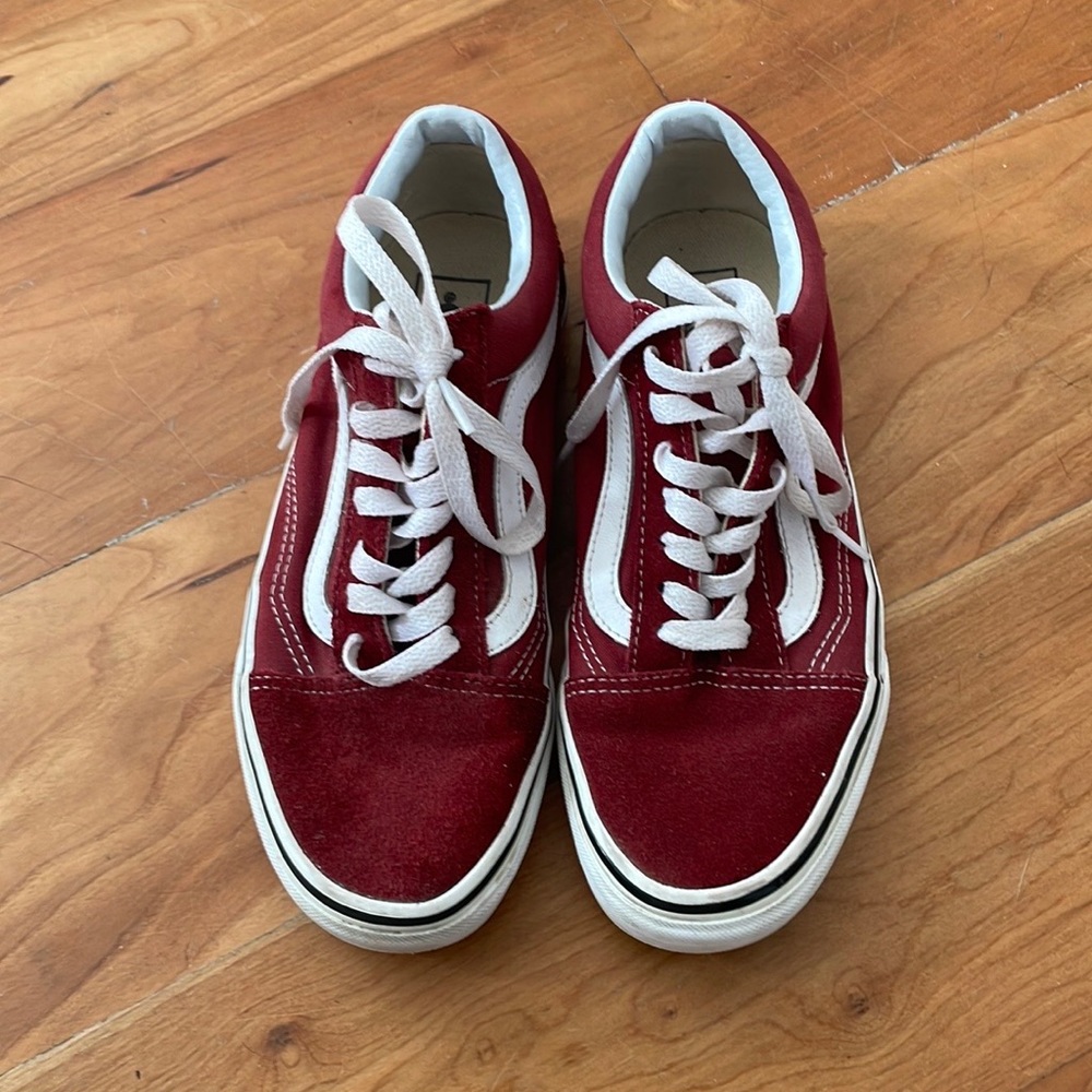Red suede vans - old skool